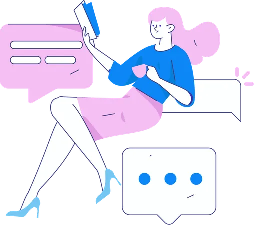 Girl with Recruitment Application  Illustration