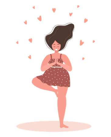 Girl with self love  Illustration