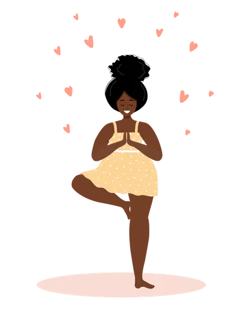 Girl with self love  Illustration