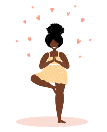 Girl with self love  Illustration