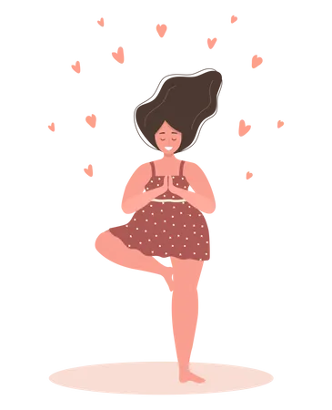 Girl with self love  Illustration