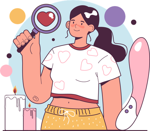 Girl with sex toy  Illustration