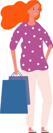 Girl with shopping bag  Illustration