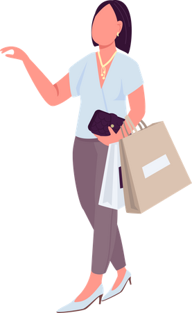 Girl with shopping bags  Illustration