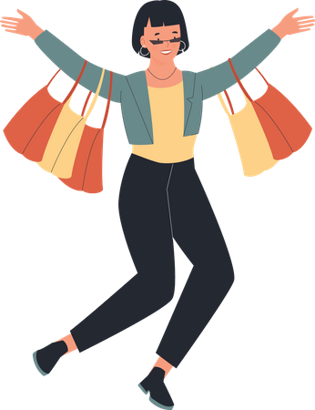 Girl with shopping bags  Illustration