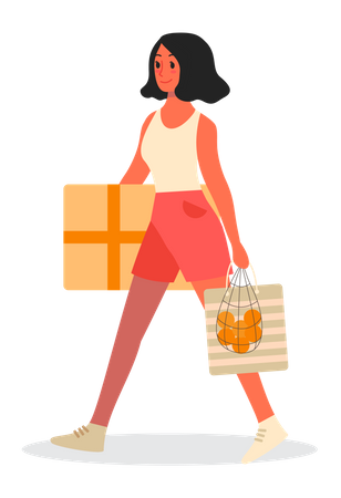 Girl with shopping bags  Illustration