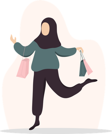 Girl with shopping bags  Illustration