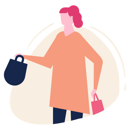 Girl with shopping bags  Illustration