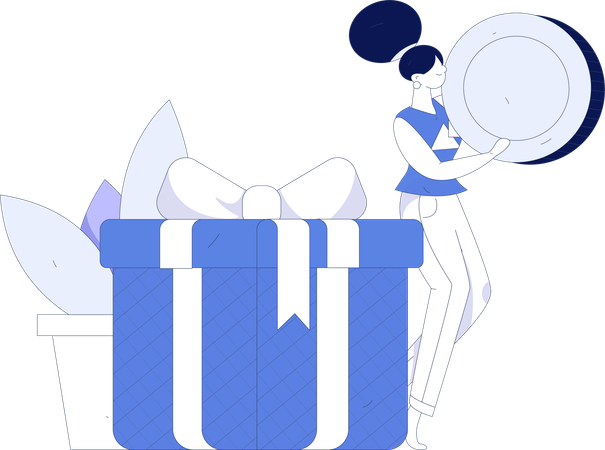 Girl with shopping reward mail  Illustration