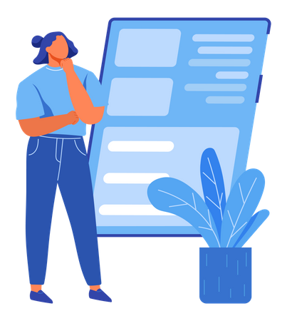 Girl with smart contract  Illustration