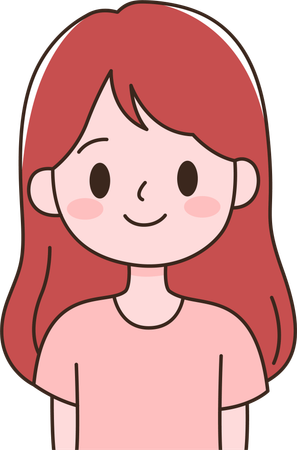 Girl with Smiling Expression  Illustration