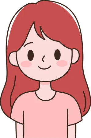 Girl with Smiling Expression  Illustration