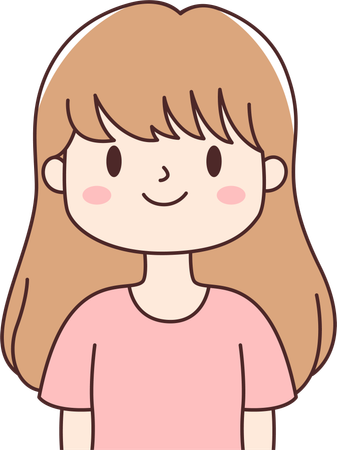 Girl with Smiling Expression  Illustration