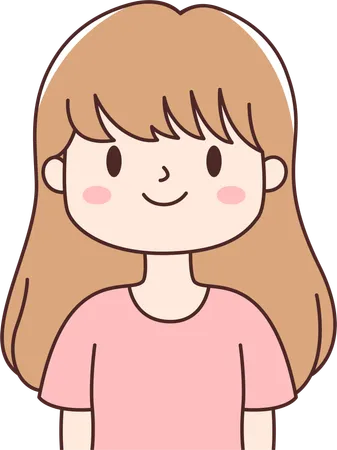 Girl with Smiling Expression  Illustration