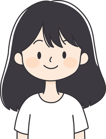 Girl with Smiling Expression  Illustration