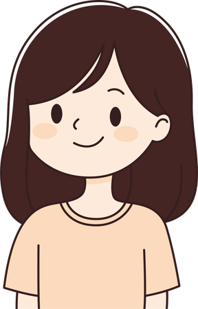 Girl with Smiling Expression  Illustration