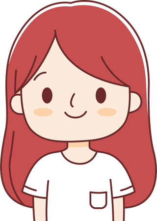 Girl with Smiling Expression  Illustration