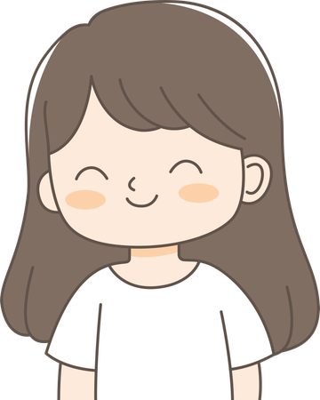 Girl with Smiling Expression  Illustration