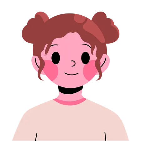 笑顔の少女  イラスト