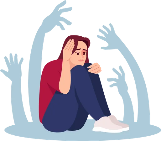 Girl with social phobia  Illustration