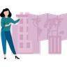 girl with suitcase illustration svg