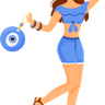 illustration girl with talismans