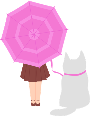 Girl With Umbrella  イラスト