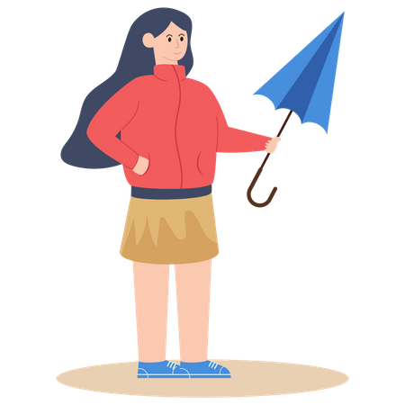 Girl with umbrella Illustration