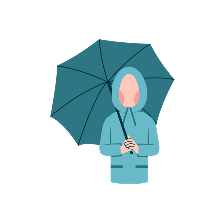 Girl with umbrella Illustration
