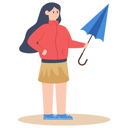 Girl with umbrella  Illustration