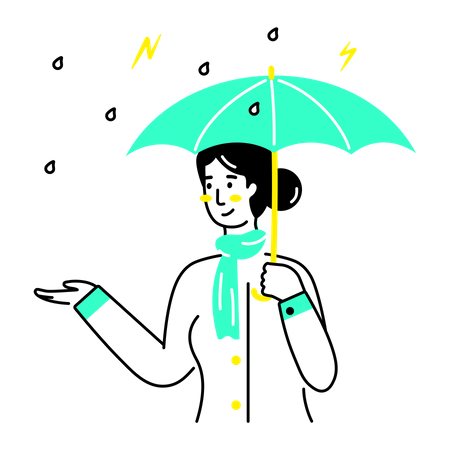 Girl with umbrella  Illustration