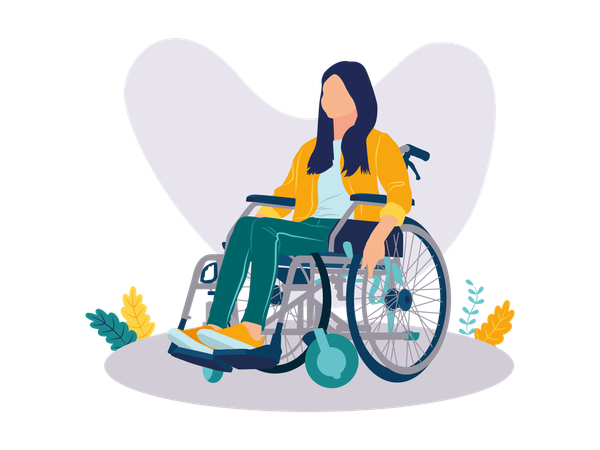 Girl with Wheelchair  Illustration