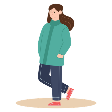 Girl with winter clothes Illustration