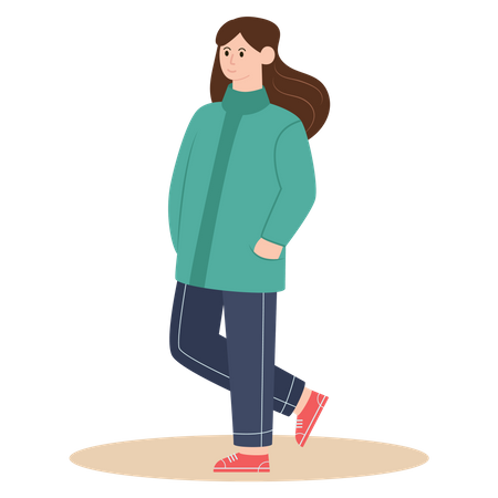 Girl with winter clothes  Illustration