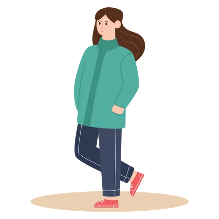 Girl with winter clothes  Illustration