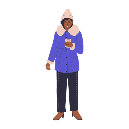 Girl With Winter Outfit  Illustration