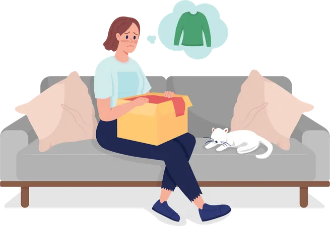 Girl with wrong shopping order  Illustration
