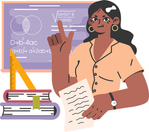 Girl working as a teacher  Illustration