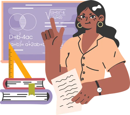 Girl working as a teacher  Illustration