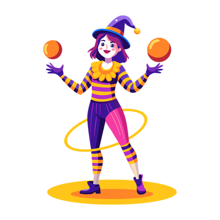 Girl working as mime girl  Illustration