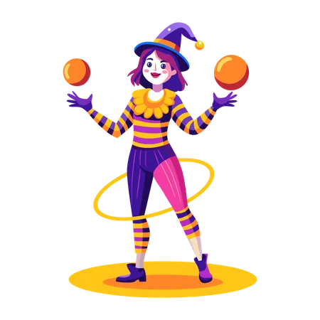 Girl working as mime girl  Illustration