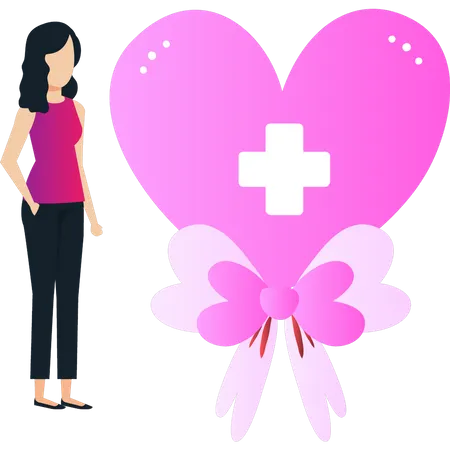 Girl working for medical donations  Illustration