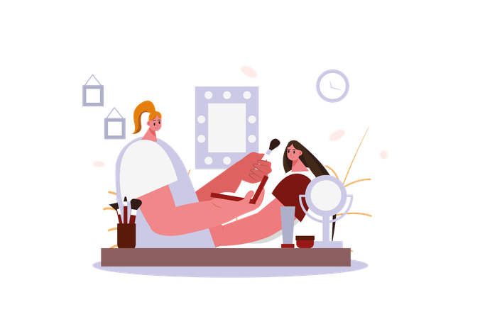 Girl working in beauty salon  Illustration