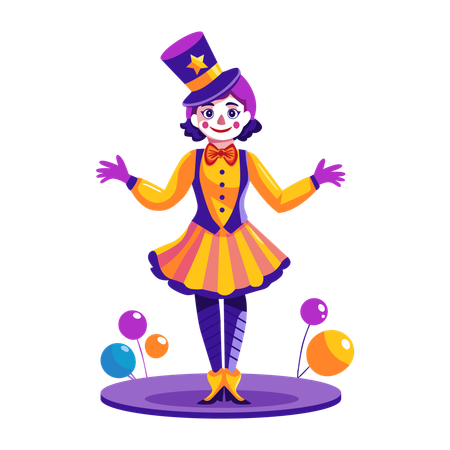 Girl working in circus  Illustration