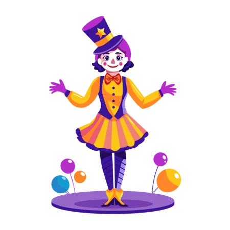 Girl working in circus  Illustration