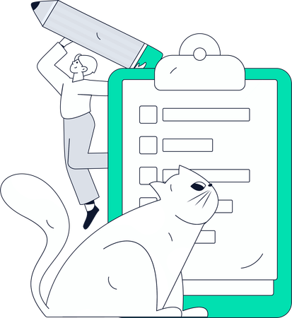 Girl working on customer satisfaction  Illustration
