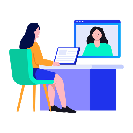 Girl working on Deepfake  Illustration