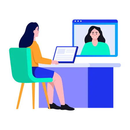 Girl working on Deepfake  Illustration