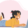 a girl with laptop