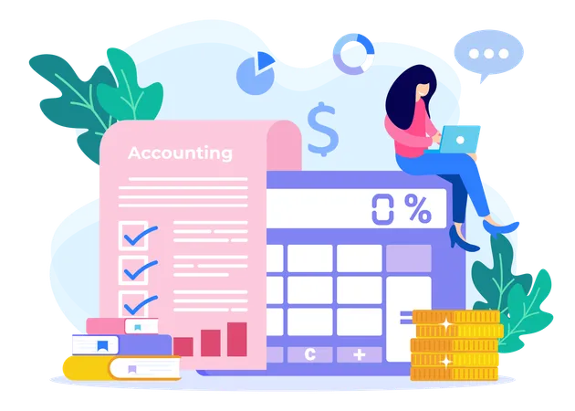 Illustration Vector Graphic Cartoon Character Of Accounting Illustration